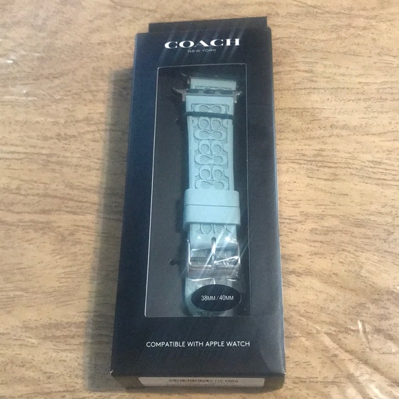 Coach Accessories Nwt Coach Light Blue Apple Watch Band Poshmark